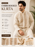 Tarkashi Embroidered Cotton Kurta