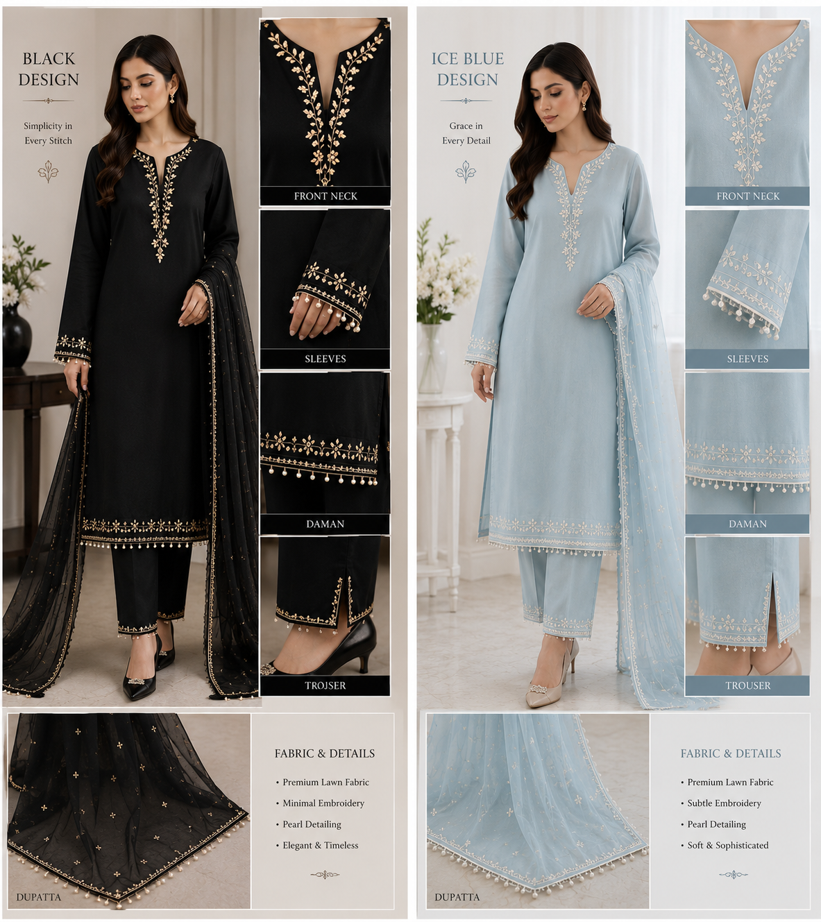 Minimalist Embroidered Kurta Sets