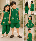 Girls 2-Piece Suit & Boys Sleeveless Shirt with Shorts Set