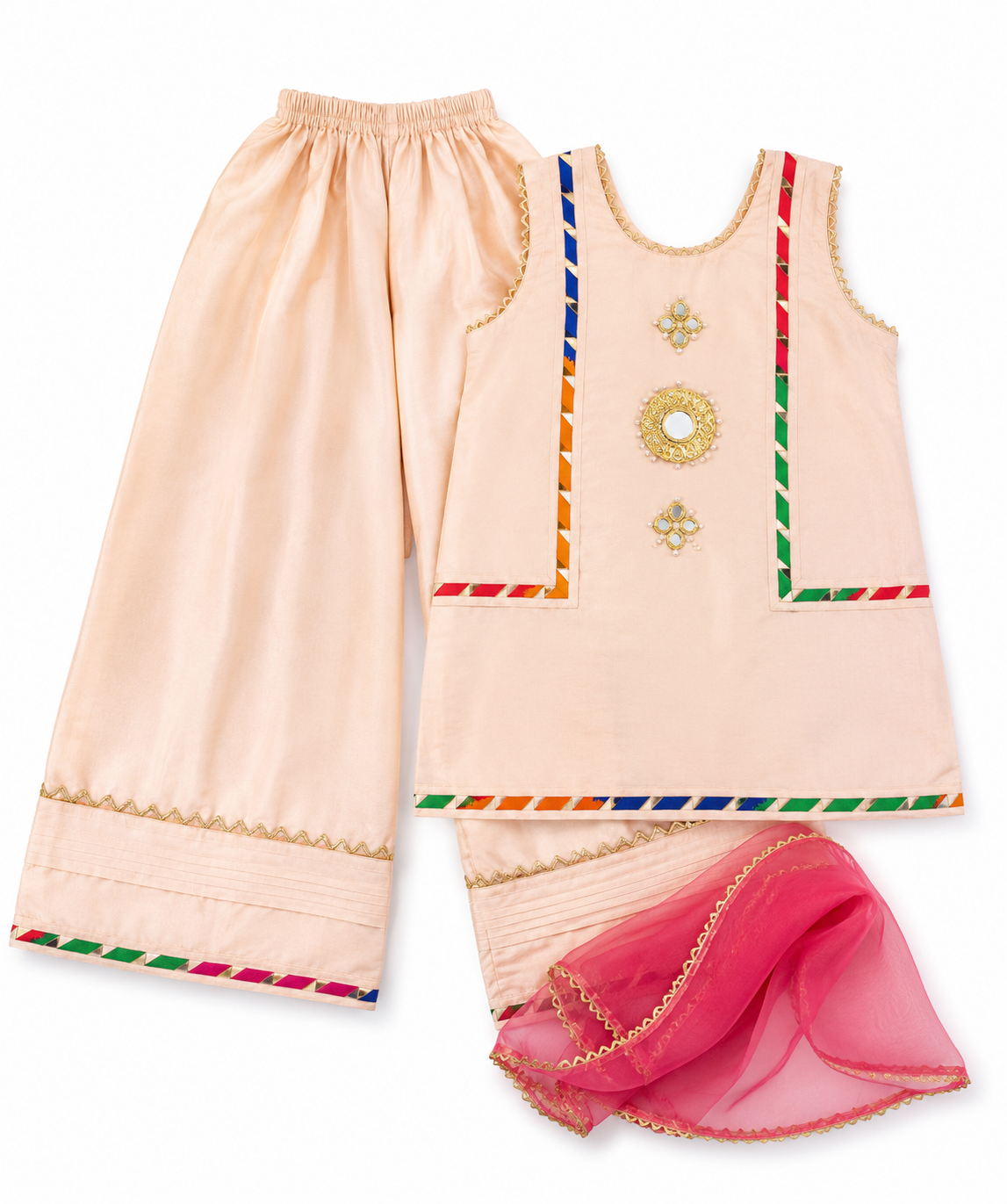 Kids' Festive Cotton Kurta & Trouser Set