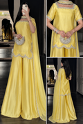 Sunshine Yellow Embellished 3-Piece Festive Suit Set