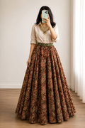 Vintage Floral Maxi Skirt Set