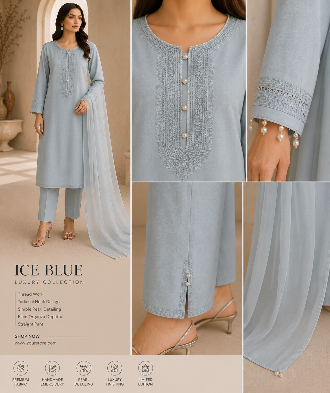 Serene Sage Embroidered Co-ord Set