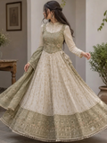 Sage Green Embroidered Anarkali Gown Set