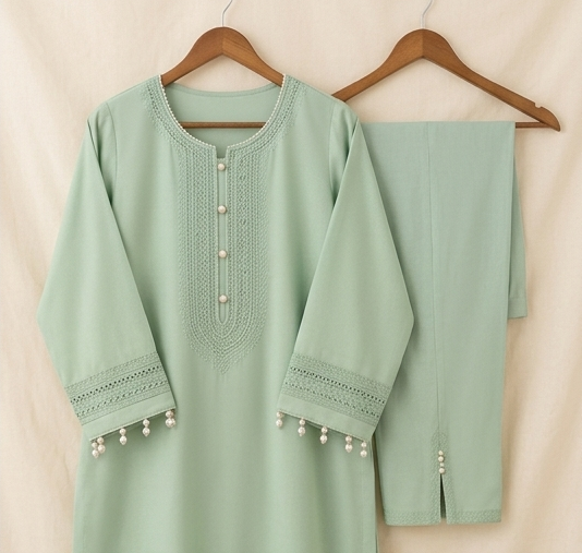 Serene Sage Embroidered Co-ord Set