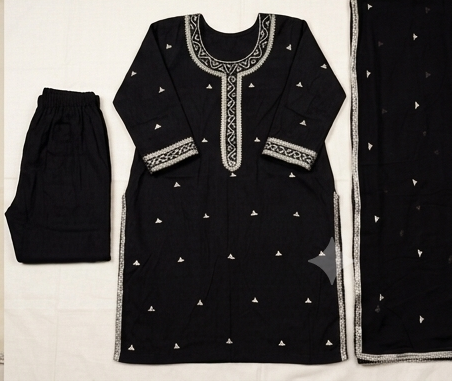 Golden Grace – Premium Gota Work 3-Piece Suit