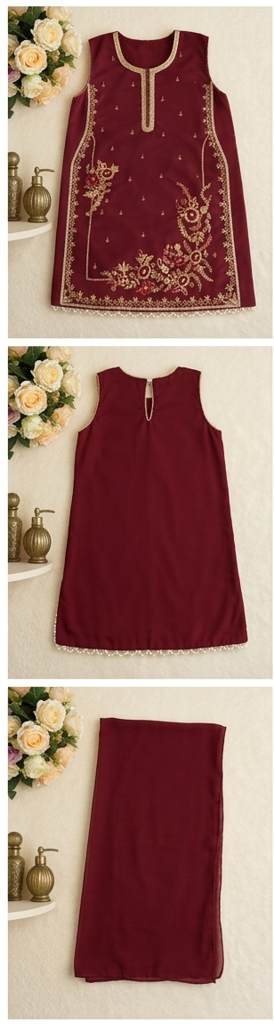 Elegant Embroidered Purple Tunic