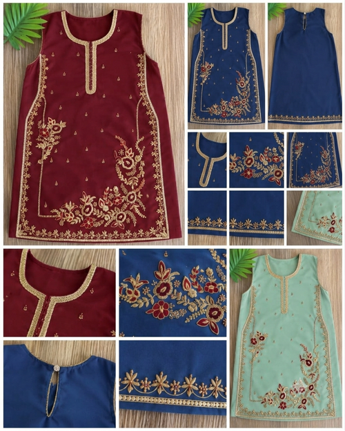 Elegant Embroidered Purple Tunic