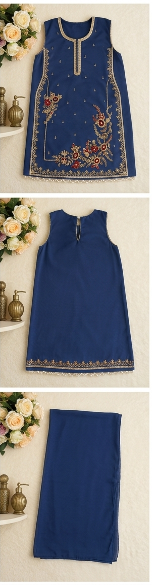 Elegant Embroidered Purple Tunic