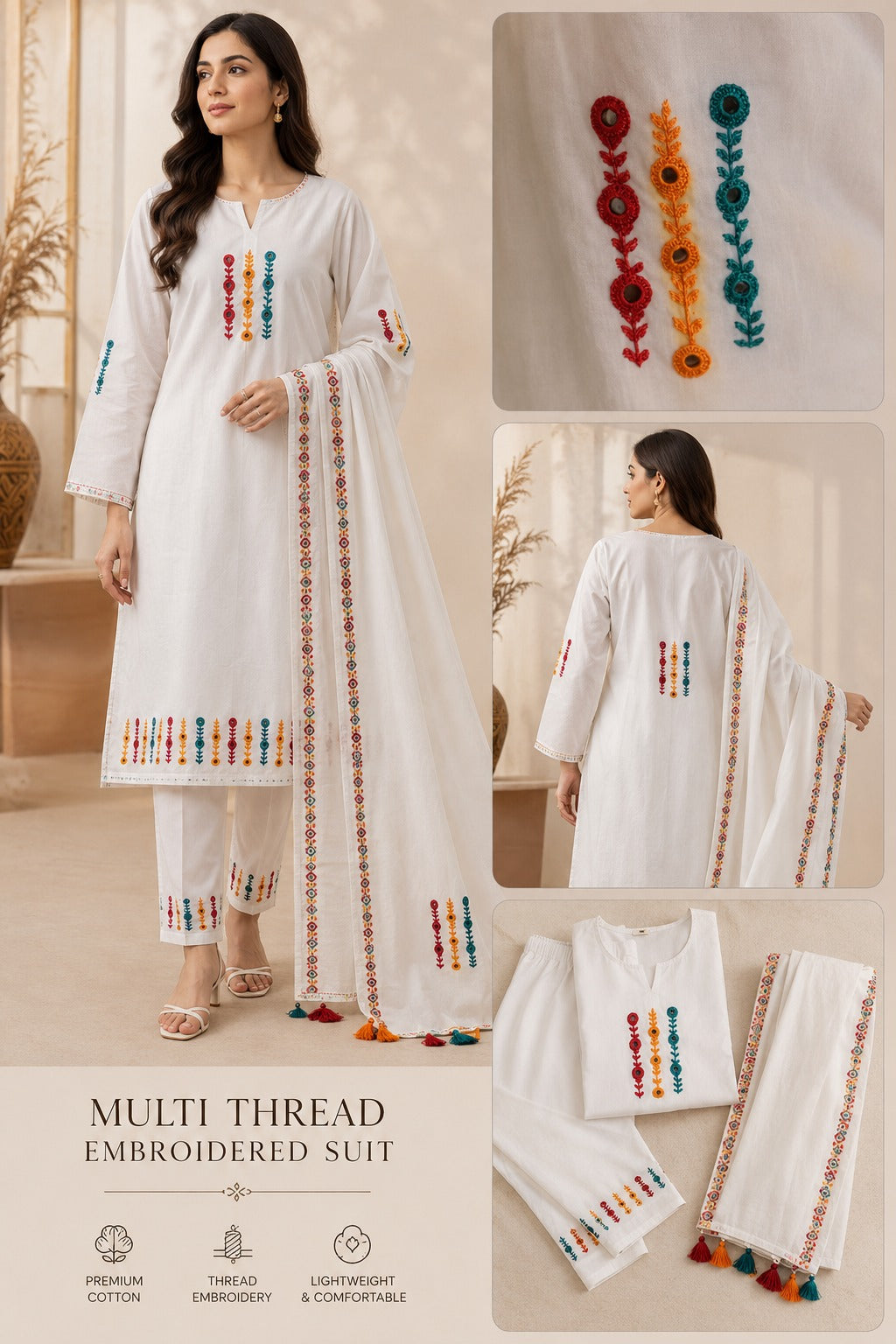 Mirror Work Embroidered Suit