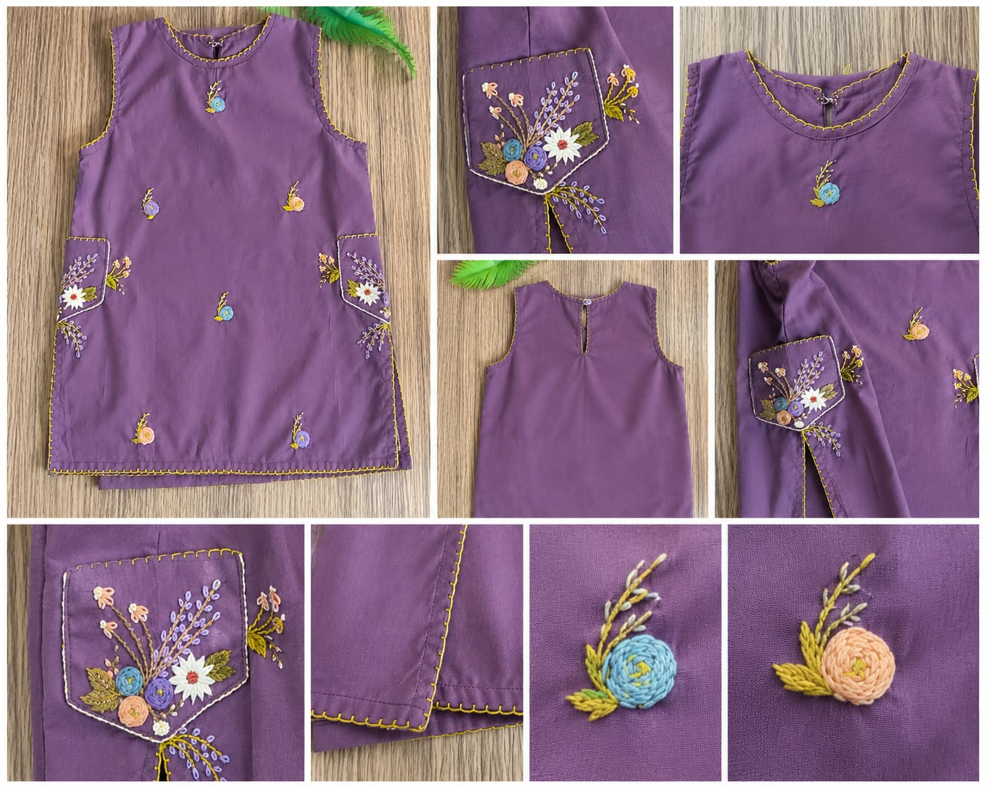 Whimsical Floral Embroidered