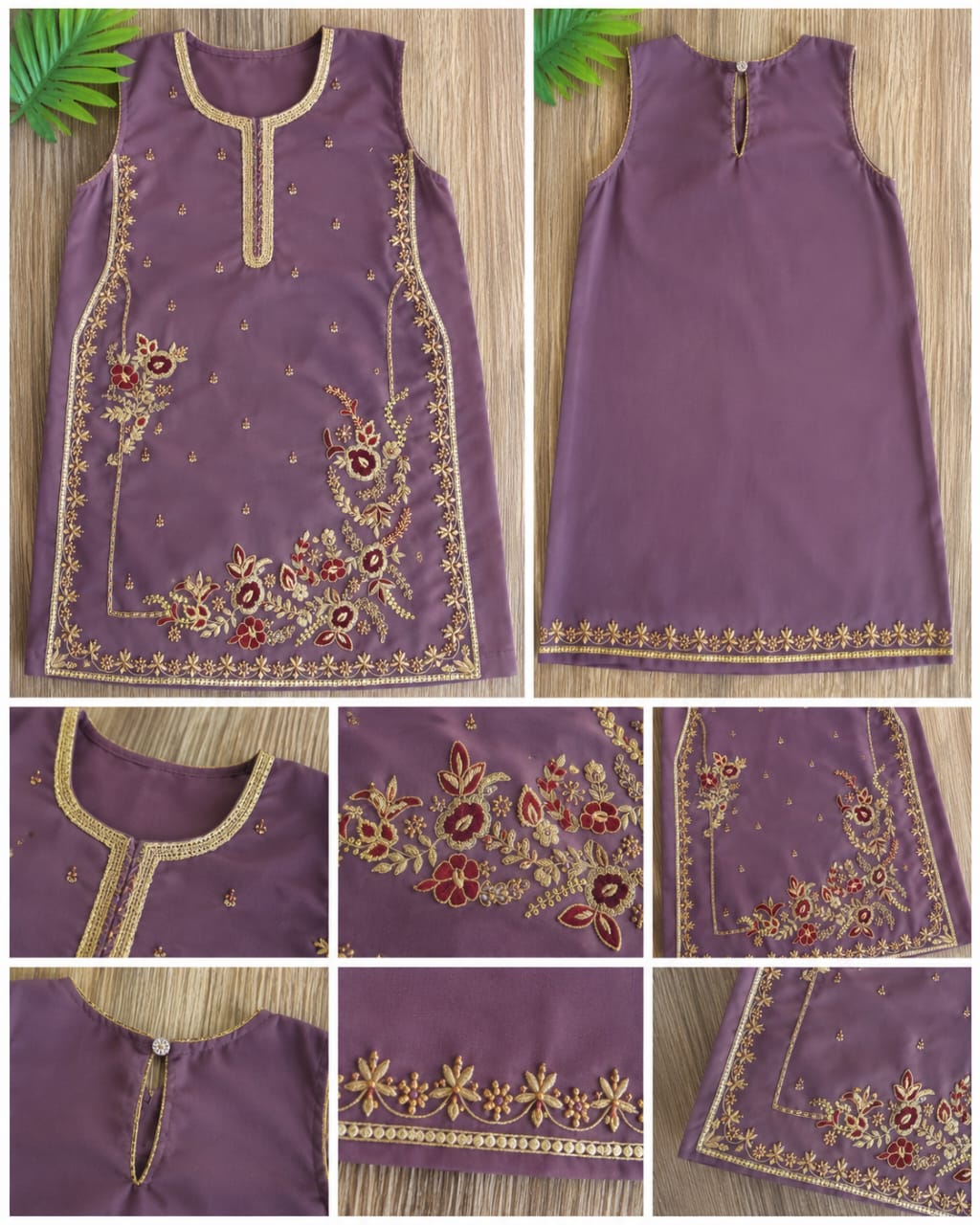 Elegant Embroidered Purple Tunic